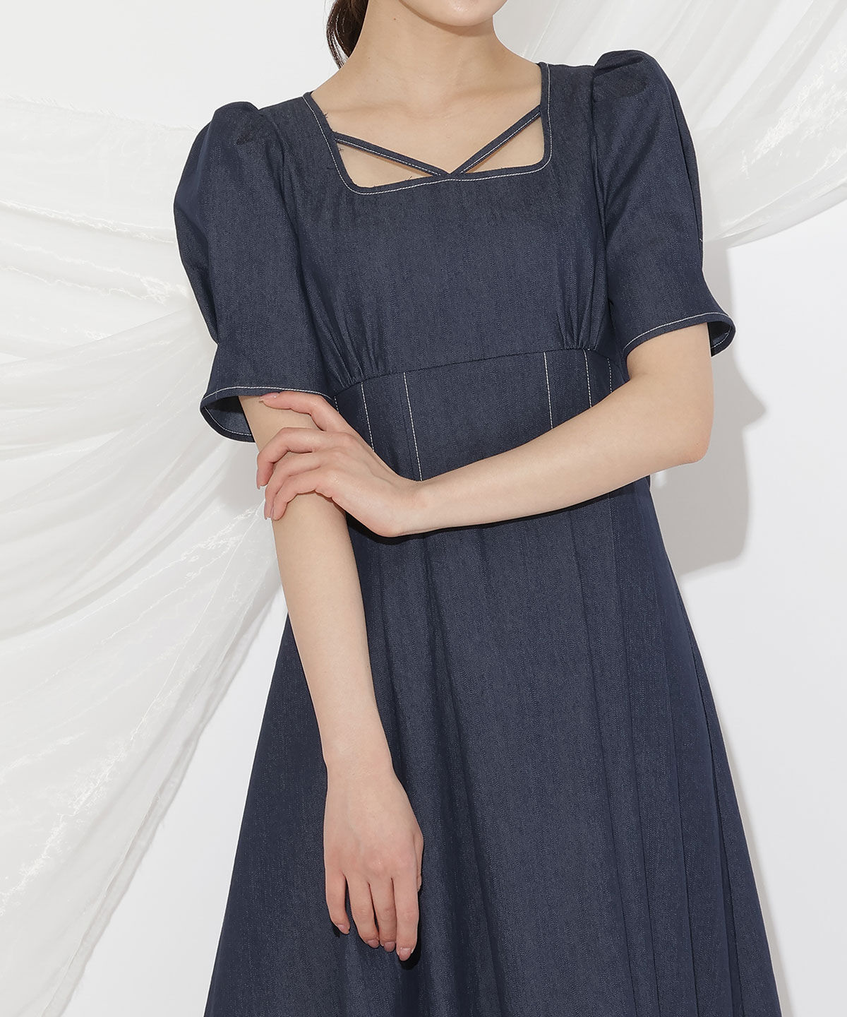 WILLSELECTION「バックリボンデニムワンピース」|ワンピース|