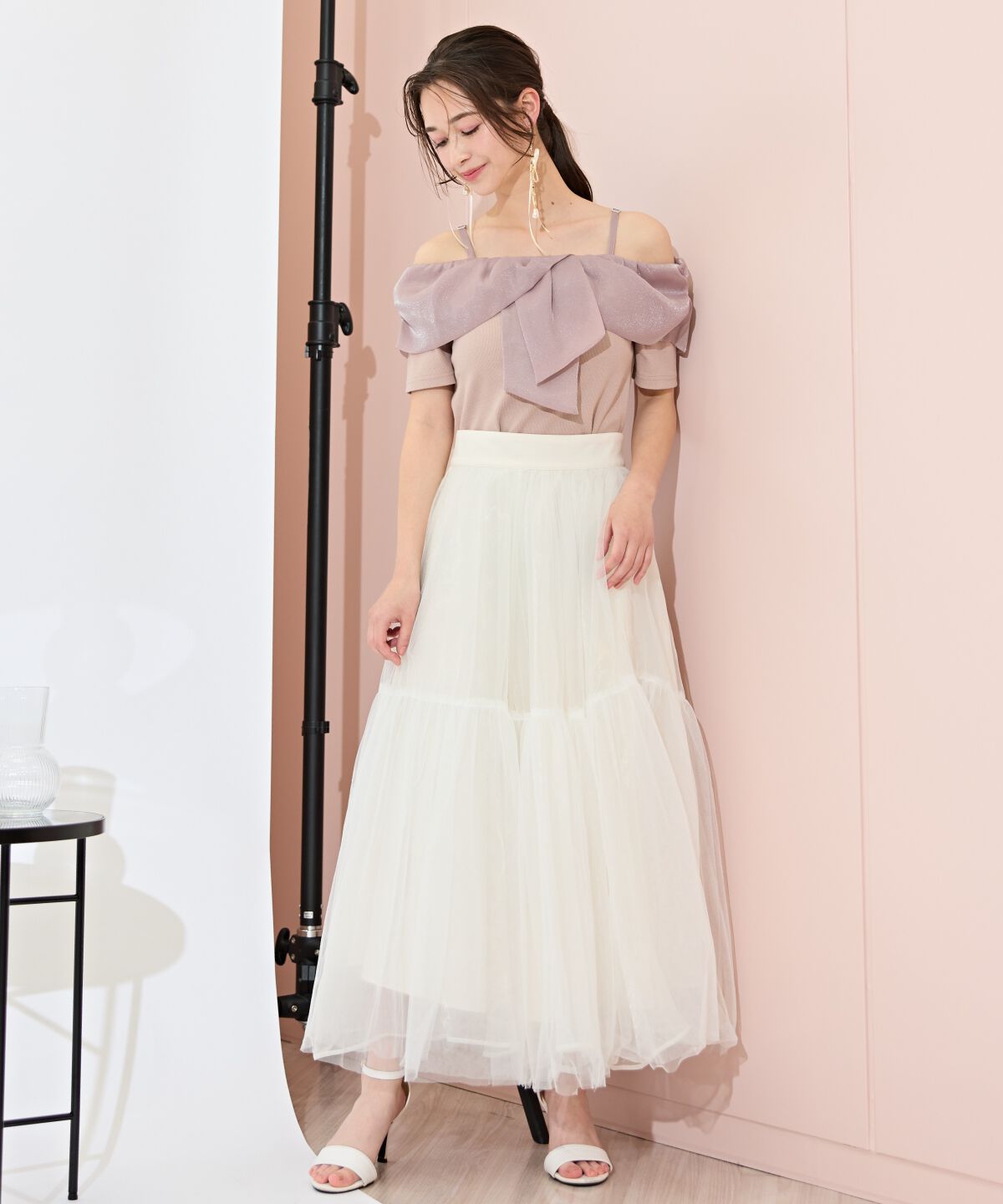 WILLSELECTION「ニュアンスカラーチュールティアードスカート」|フレア|