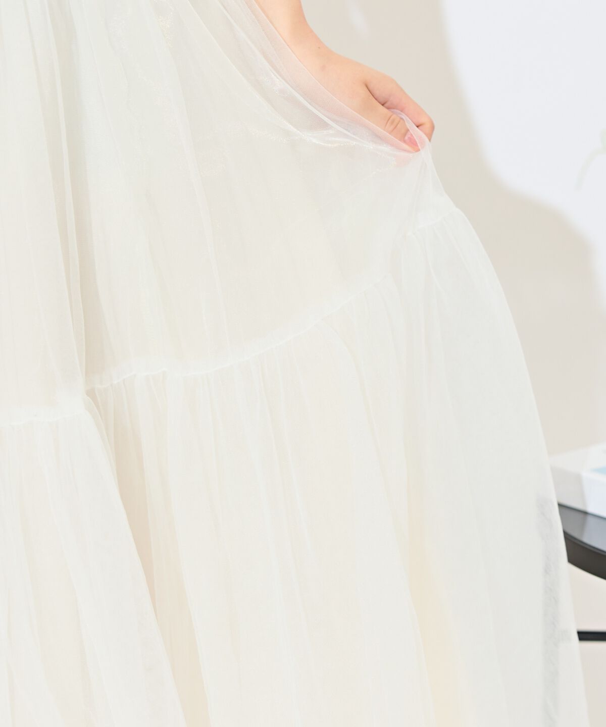 WILLSELECTION「ニュアンスカラーチュールティアードスカート」|フレア|