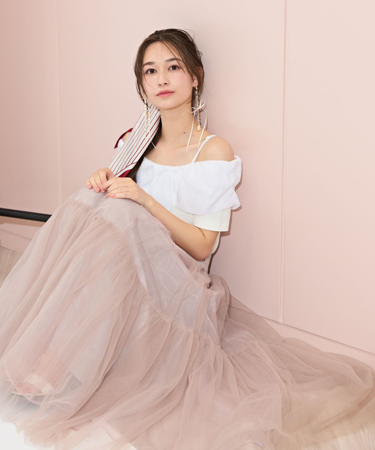 WILLSELECTION「ニュアンスカラーチュールティアードスカート」|フレア|