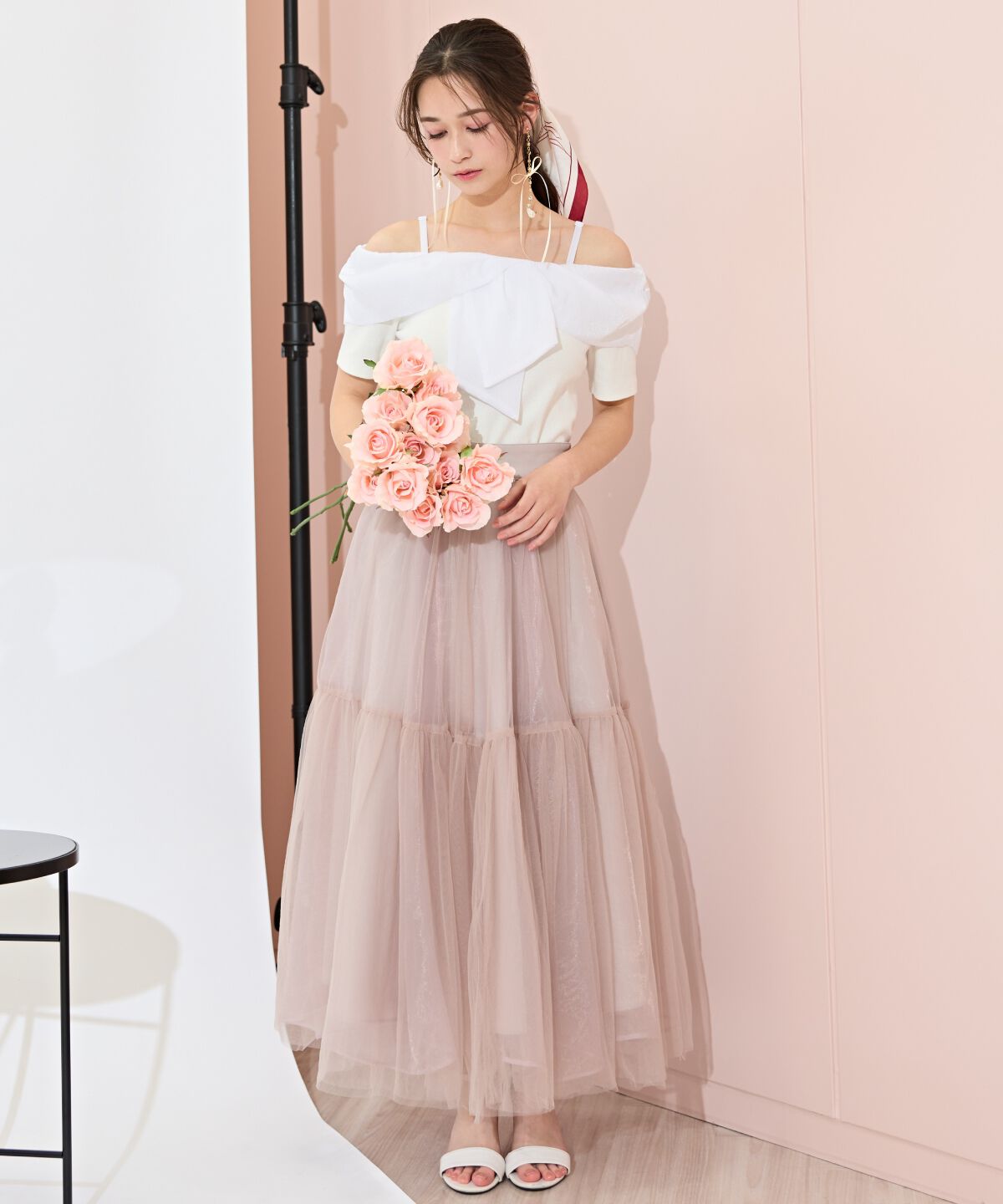 WILLSELECTION「ニュアンスカラーチュールティアードスカート」|フレア|