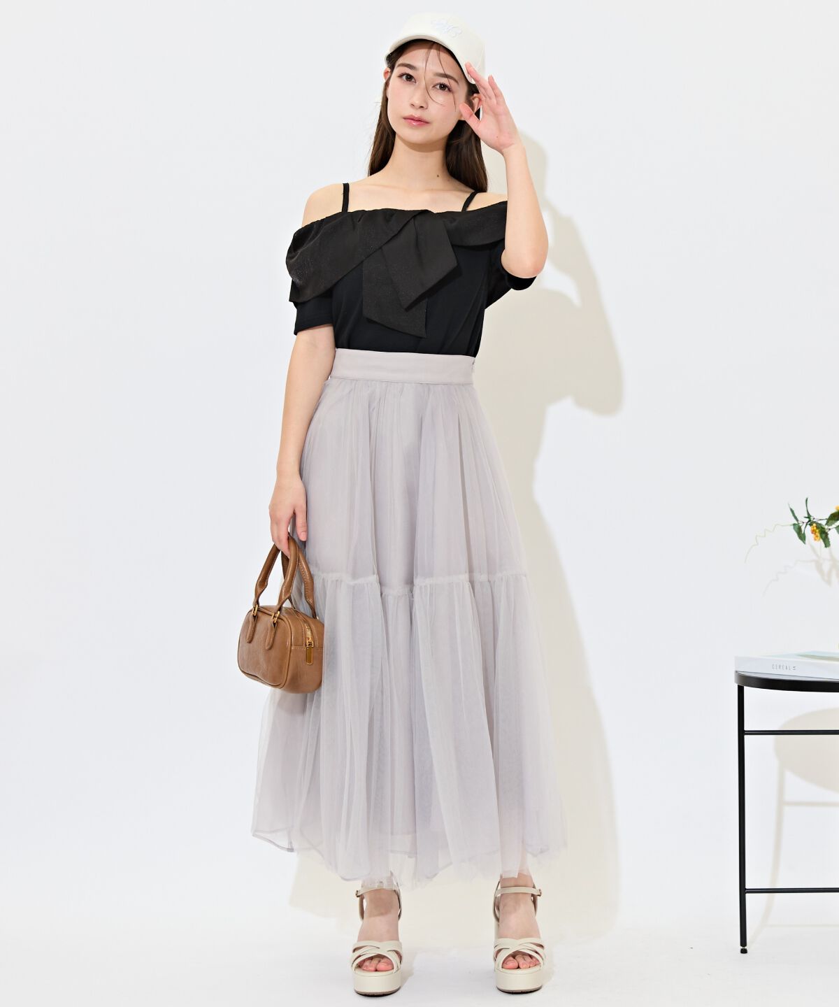 WILLSELECTION「ニュアンスカラーチュールティアードスカート」|フレア|