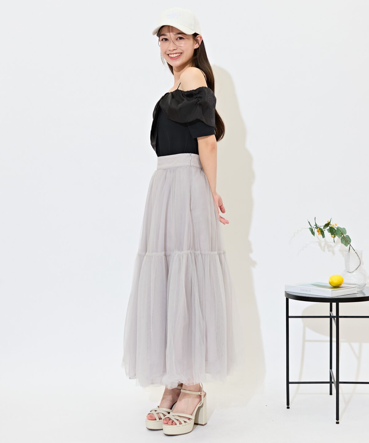 WILLSELECTION「ニュアンスカラーチュールティアードスカート」|フレア|