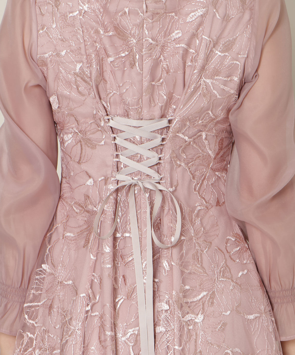 WILLSELECTION「パネルラインフラワーレースワンピース」|ドレス|