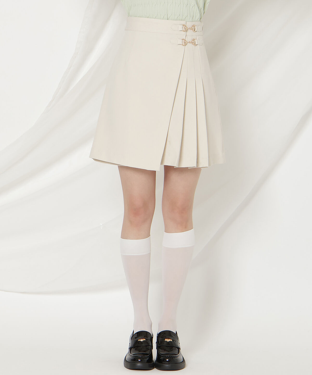 WILLSELECTION「ビットデザインプリーツミニスカパン」|フレア|