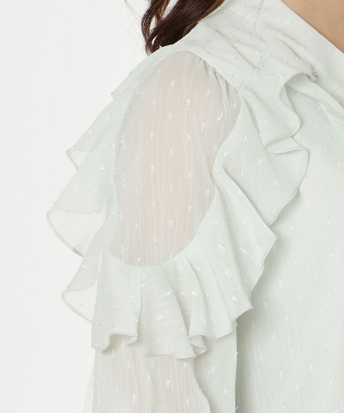 WILLSELECTION「ドビードットフリルブラウス」|シャツ・ブラウス|