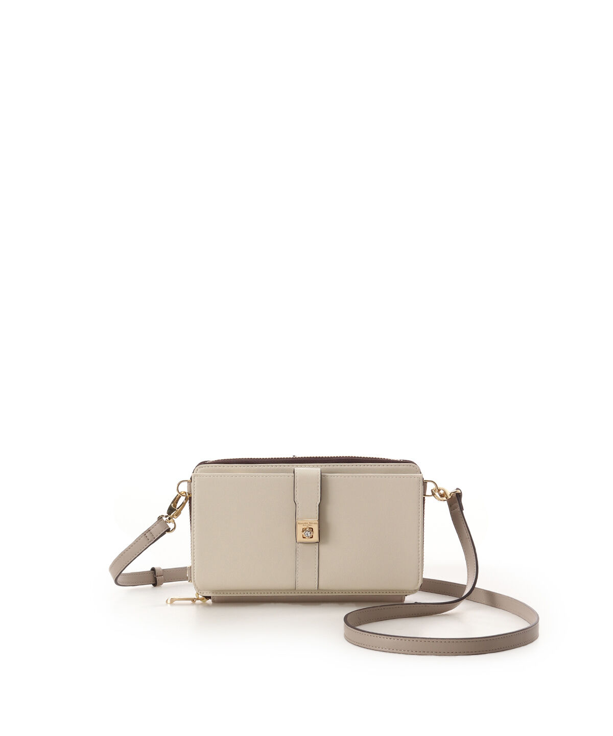 Samantha Thavasa Petit Choice「シンプル2wayウォレットショルダーバッグ」|ショルダー・メッセンジャー|グレージュ