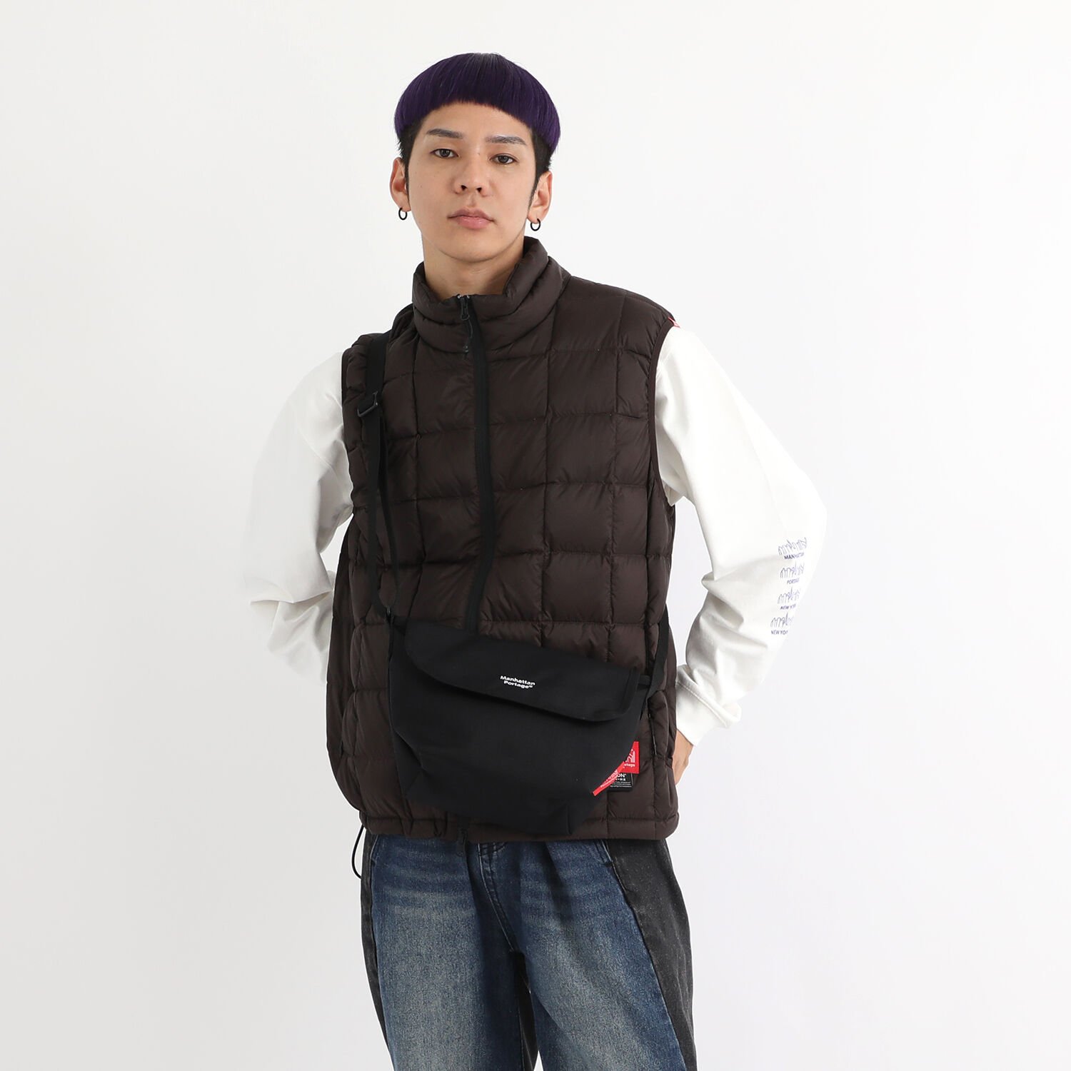 Manhattan Portage「Nylon Messenger Bag Back Pocket W/ Divider Magnet」|ショルダー・メッセンジャー|