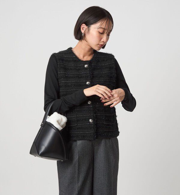 UNITED ARROWS green label relaxing「ミックスツイードライク ニット ジレ ベスト」|ベスト・ジレ|