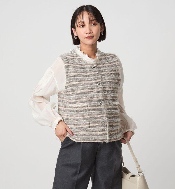 UNITED ARROWS green label relaxing「ミックスツイードライク ニット ジレ ベスト」|ベスト・ジレ|