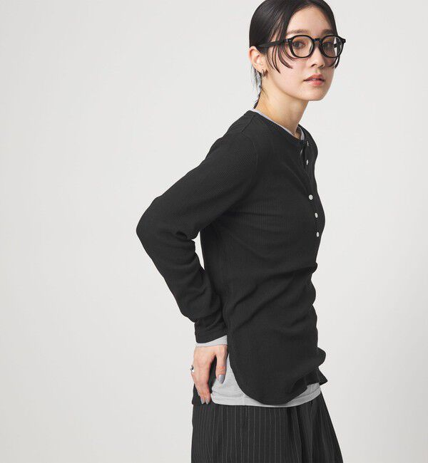 UNITED ARROWS green label relaxing「【WEB限定】＜at ease＞シアーテレコ ヘンリーネック カットソー」|Tシャツ・カットソー|