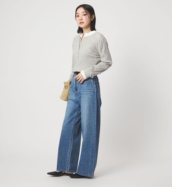 UNITED ARROWS green label relaxing「【WEB限定】＜at ease＞シアーテレコ ヘンリーネック カットソー」|Tシャツ・カットソー|