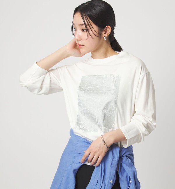 UNITED ARROWS green label relaxing「【WEB限定】＜at ease＞メタリックプリント ロングスリーブ カットソー」|Tシャツ・カットソー|