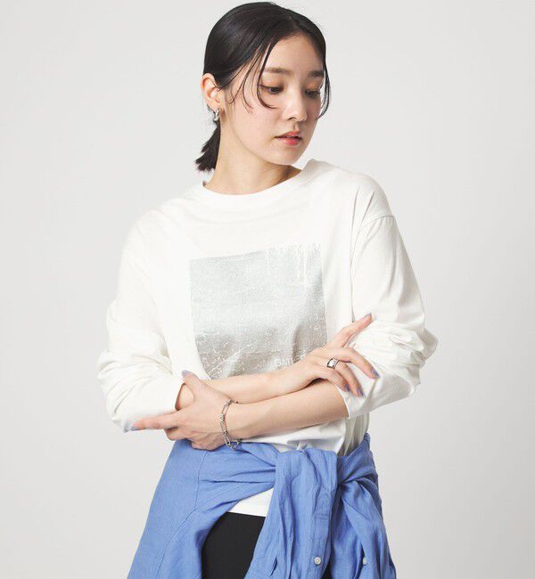 UNITED ARROWS green label relaxing「【WEB限定】＜at ease＞メタリックプリント ロングスリーブ カットソー」|Tシャツ・カットソー|
