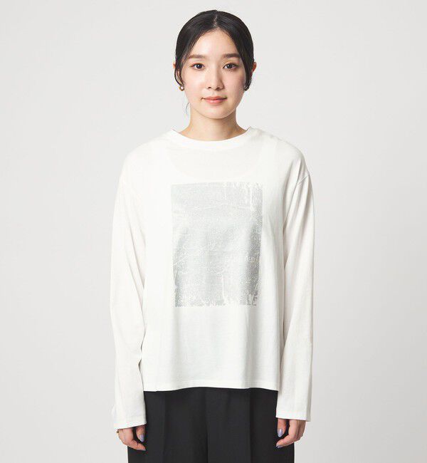 UNITED ARROWS green label relaxing「【WEB限定】＜at ease＞メタリックプリント ロングスリーブ カットソー」|Tシャツ・カットソー|