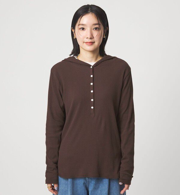 UNITED ARROWS green label relaxing「【WEB限定】＜at ease＞シアーテレコ フード ロングスリーブ カットソー」|Tシャツ・カットソー|
