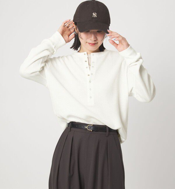 UNITED ARROWS green label relaxing「【WEB限定】＜at ease＞ワッフル ヘンリーネック ロングスリーブ カットソー」|Tシャツ・カットソー|