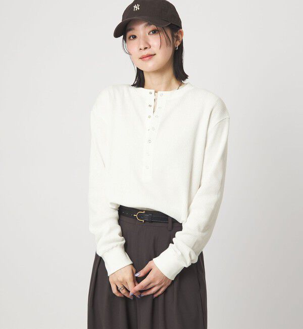 UNITED ARROWS green label relaxing「【WEB限定】＜at ease＞ワッフル ヘンリーネック ロングスリーブ カットソー」|Tシャツ・カットソー|