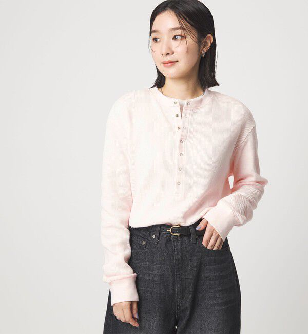 UNITED ARROWS green label relaxing「【WEB限定】＜at ease＞ワッフル ヘンリーネック ロングスリーブ カットソー」|Tシャツ・カットソー|