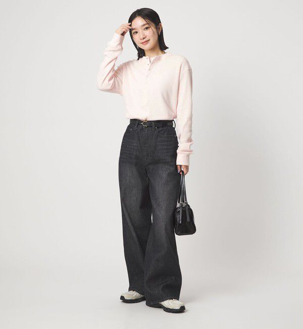 UNITED ARROWS green label relaxing「【WEB限定】＜at ease＞ワッフル ヘンリーネック ロングスリーブ カットソー」|Tシャツ・カットソー|