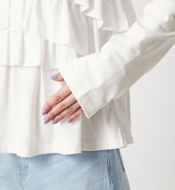 UNITED ARROWS green label relaxing「【WEB限定】＜at ease＞フロント フリル プルオーバー カットソー」|Tシャツ・カットソー|