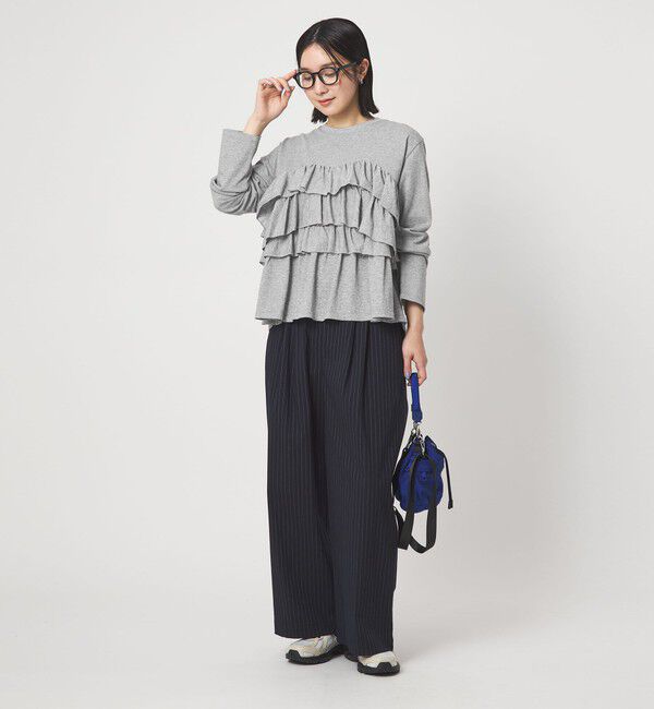 UNITED ARROWS green label relaxing「【WEB限定】＜at ease＞フロント フリル プルオーバー カットソー」|Tシャツ・カットソー|