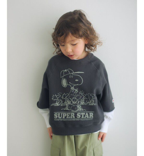 UNITED ARROWS green label relaxing「＜FRUIT OF THE LOOM&times;PEANUTS＞スウェット 5分袖 / キッズ  110cm-130cm」|Tシャツ・カットソー|