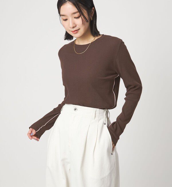 UNITED ARROWS green label relaxing「【WEB限定】＜at ease＞シアーテレコ ロングスリーブ カットソー」|Tシャツ・カットソー|