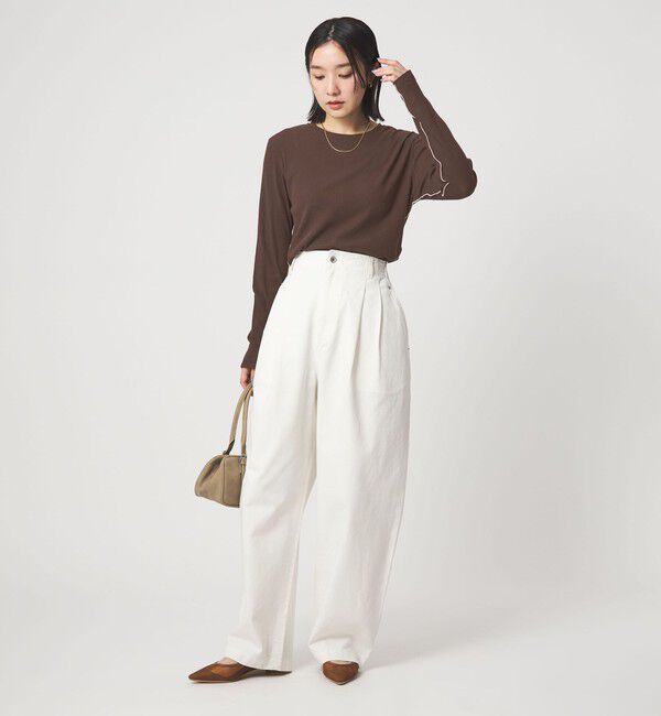 UNITED ARROWS green label relaxing「【WEB限定】＜at ease＞シアーテレコ ロングスリーブ カットソー」|Tシャツ・カットソー|