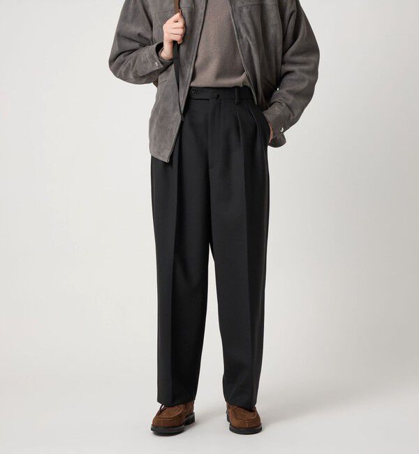 STEVEN ALAN「＜Steven Alan＞ ヴィンテージツイル インツープリーツ ドレス トラウザーズ」|スラックス|BLACK