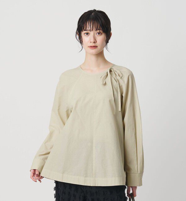 BEAUTY&YOUTH UNITED ARROWS「リボンタイ ノーカラーブラウス」|シャツ・ブラウス|