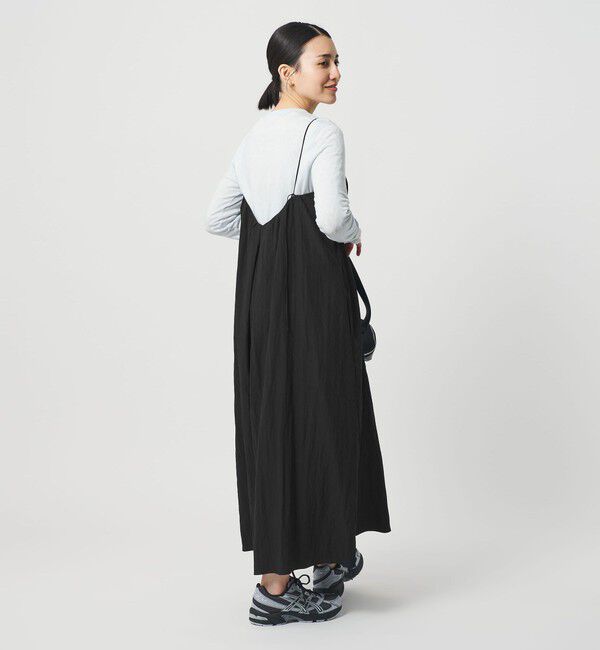 BEAUTY&YOUTH UNITED ARROWS「ギャザー ロングキャミソール ワンピース ウォッシャブル」|ワンピース|BLACK