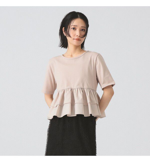 Ray BEAMS 「ティアード キリカエ クルーネック Tシャツ」|Tシャツ・カットソー|