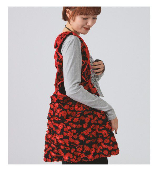 Ray BEAMS 「【別注】Casselini / スクエア ギャザー トート」|トートバッグ|RED