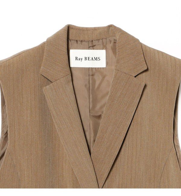 Ray BEAMS 「ヘリンボーン 4ボタン ダブルブレスト ジレ」|ベスト・ジレ|