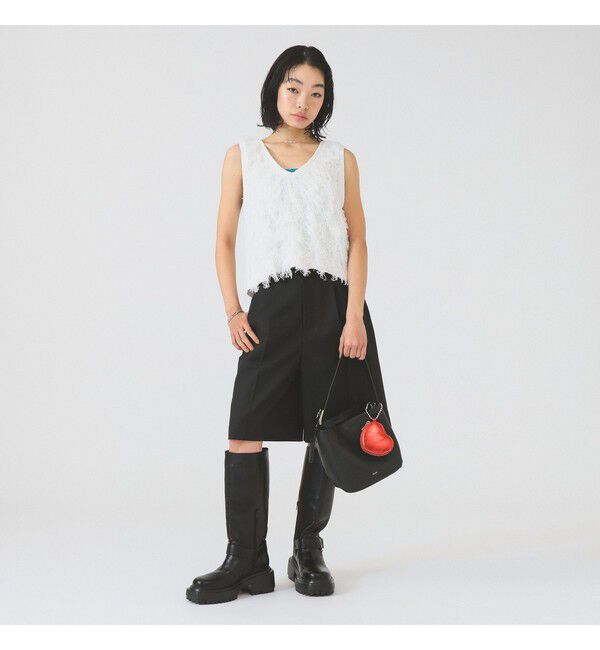 Ray BEAMS 「フリンジ Vネック ベスト」|ベスト・ジレ|