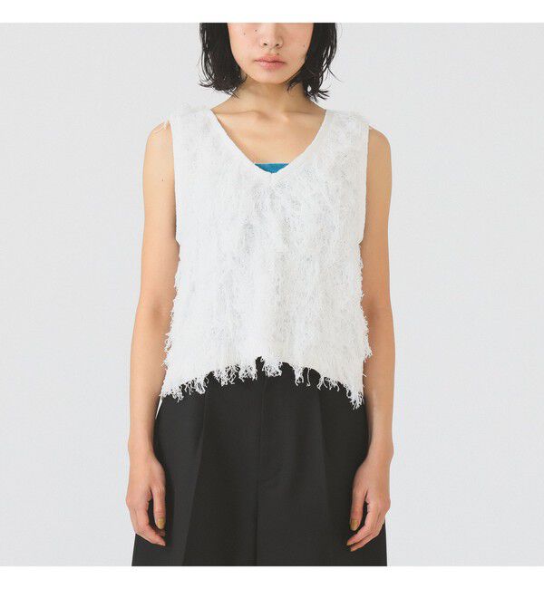 Ray BEAMS 「フリンジ Vネック ベスト」|ベスト・ジレ|