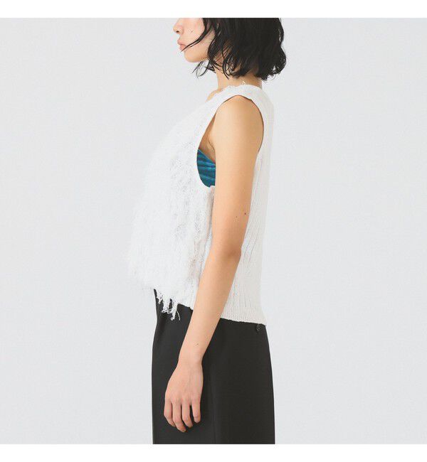 Ray BEAMS 「フリンジ Vネック ベスト」|ベスト・ジレ|