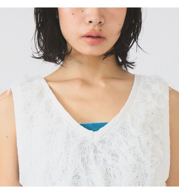 Ray BEAMS 「フリンジ Vネック ベスト」|ベスト・ジレ|