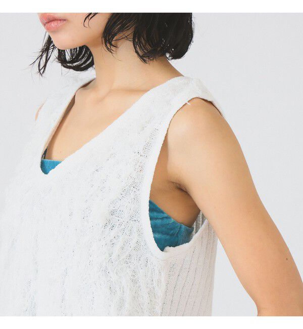 Ray BEAMS 「フリンジ Vネック ベスト」|ベスト・ジレ|