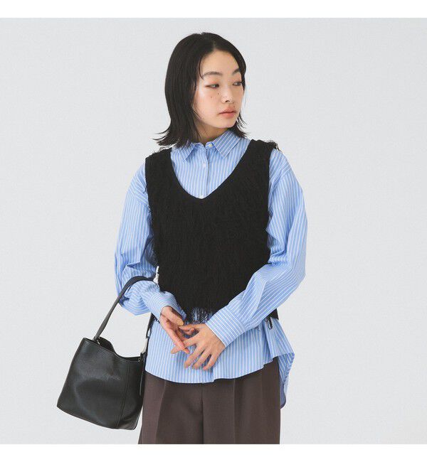 Ray BEAMS 「フリンジ Vネック ベスト」|ベスト・ジレ|