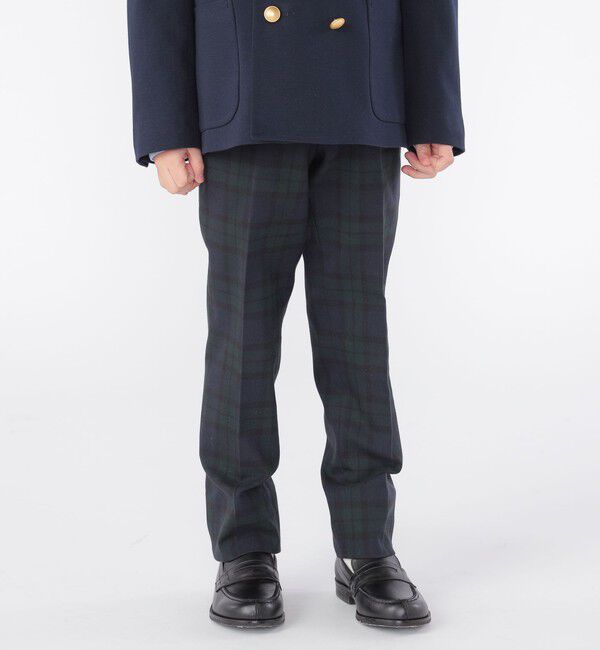 SHIPS KIDS「SHIPS KIDS:110～130cm /〈洗濯機可能〉セレモニー ウォッシャブル ブラックウォッチ ロング パンツ」|その他|ネイビー