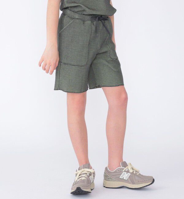 SHIPS KIDS「MOUN TEN.:160cm / バイカラー ワッフル ショーツ」|その他|チャコールグレー