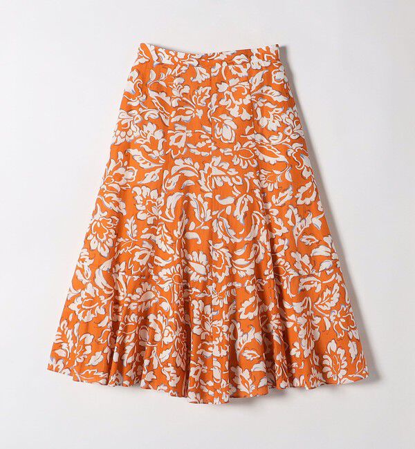 quaranciel「quaranciel:〈洗濯機可能〉リーフプリント セミフレア ロング スカート」|スカート|