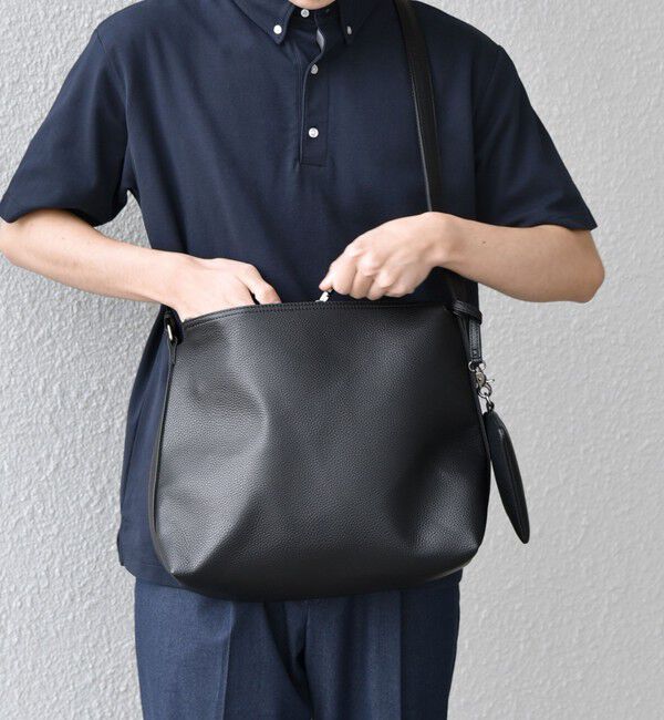 SHIPS any「SHIPS any: スプリット レザー ジップ ショルダーバッグ (カードケース付き) 25AW◇」|ショルダー・メッセンジャー|