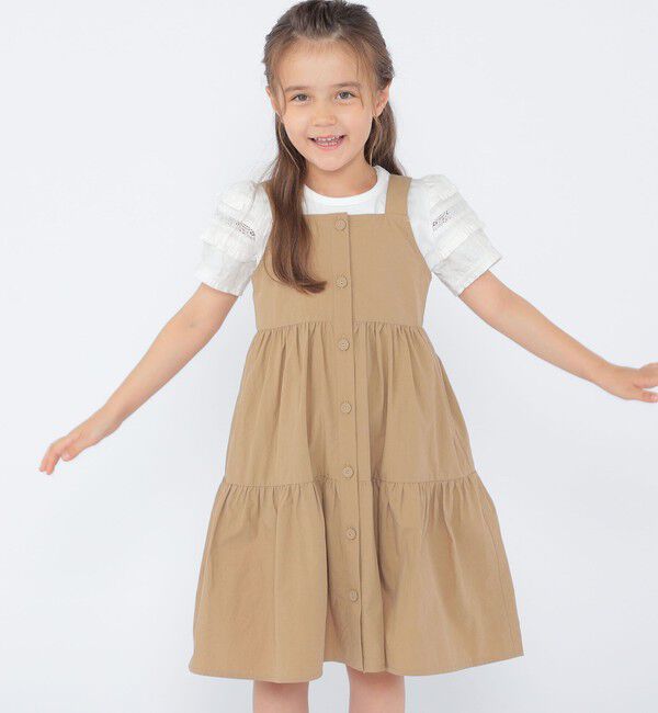 SHIPS KIDS「SHIPS KIDS:100～130cm/ティアード ジャンパースカート」|ジャンパースカート|ベージュ