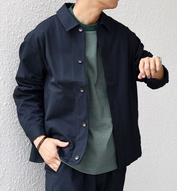 SHIPS any「SHIPS any: SORONA(R) ライト ツイル ストレッチ スピンドル ブルゾン(セットアップ対応)◇」|ブルゾン・スタジャン|ネイビー