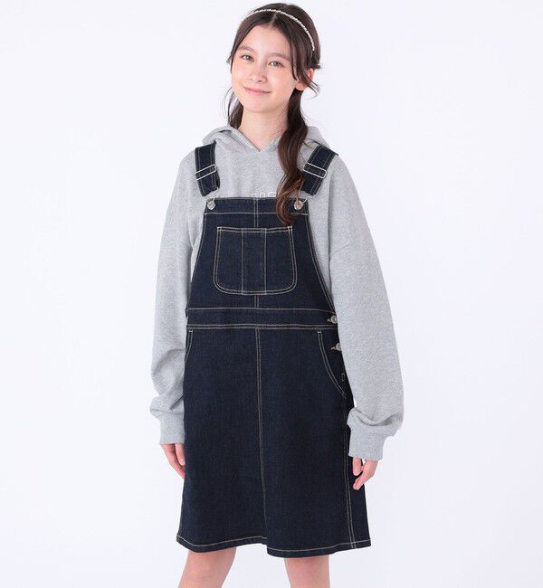 SHIPS KIDS「SHIPS KIDS:140～150cm /デニム オーバーオール スカート」|ジャンパースカート|