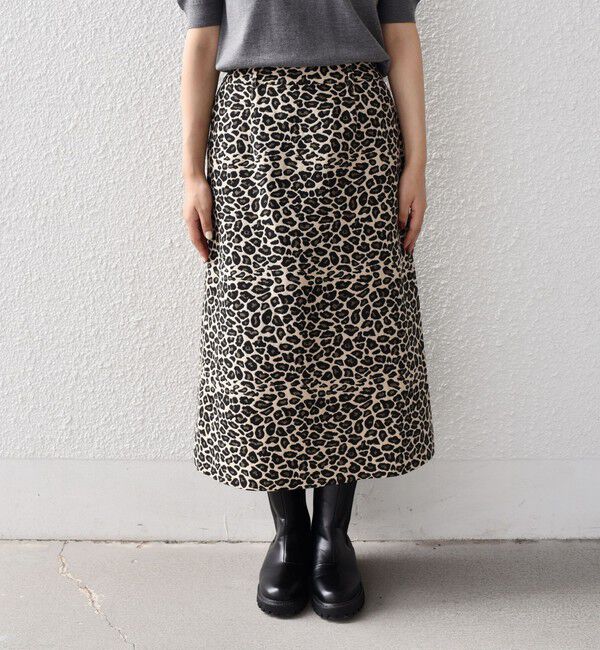 SHIPS Colors 「SHIPS Colors:〈手洗い可能〉レオパード ジャカード スカート」|台形|