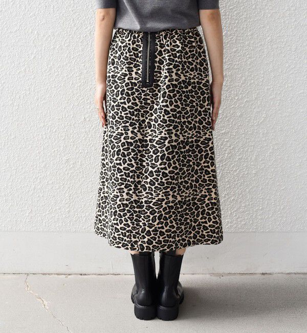 SHIPS Colors 「SHIPS Colors:〈手洗い可能〉レオパード ジャカード スカート」|台形|